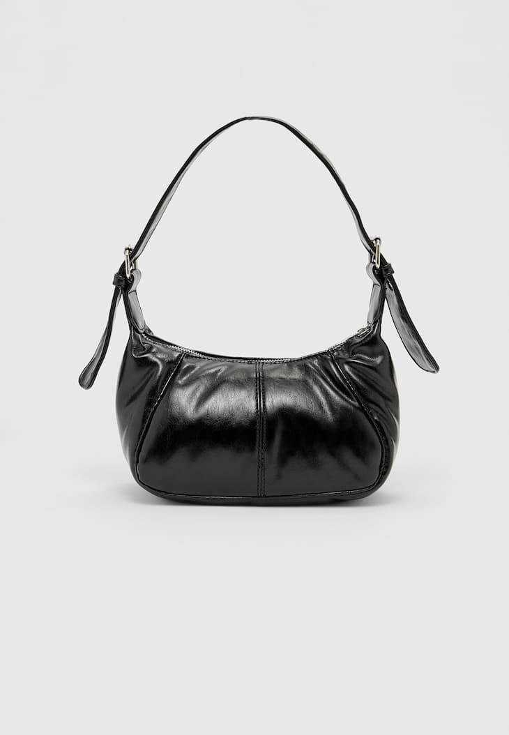 Bolsa de ombro pequena em couro sintético