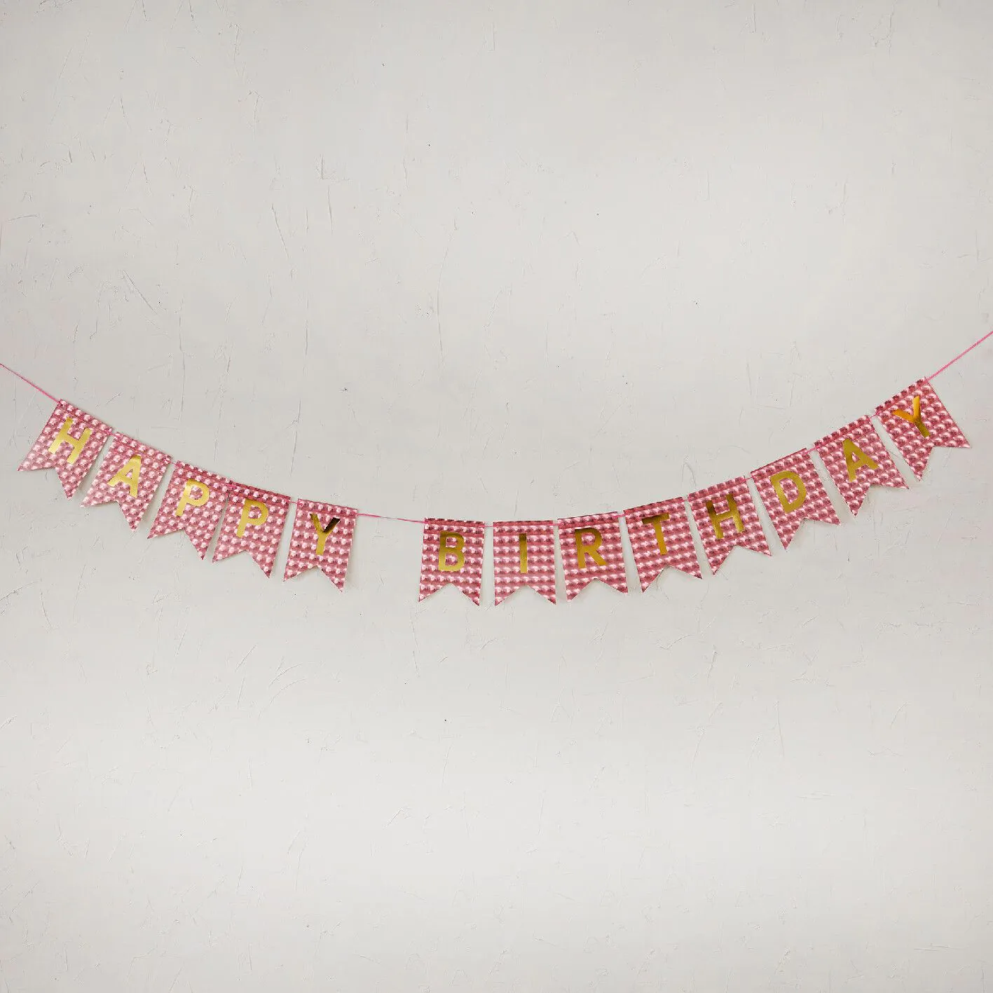 Girlande Happy Birthday, Holo/rot, 4 Meter
