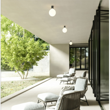E27 wand- of plafondlamphouder met fitting zwart