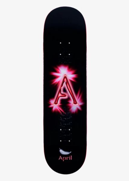 April Skateboards A Logo Deck Black Red