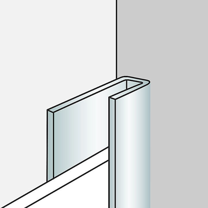 Profilé de finition alu noir pour dalles PVC Dumawall L. 260 x l.7 x H. 2 cm Ép 5 mm