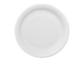 Paptallerken Ø23xH1cm FSC Hvid,100 stk/pk