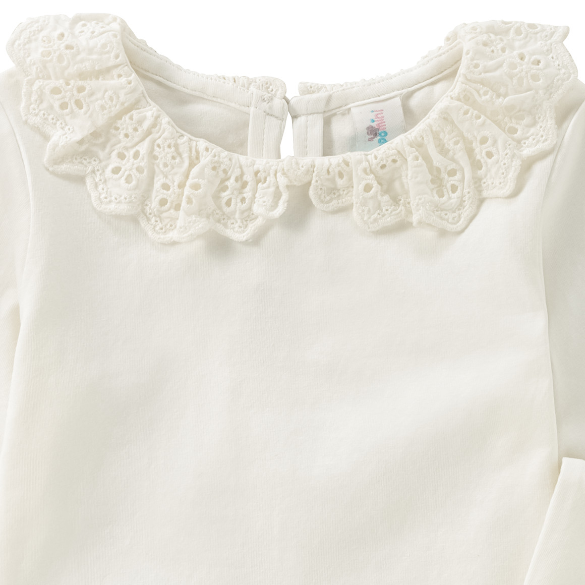Topomini Baby Langarmshirt mit Spitzenkragen weiss