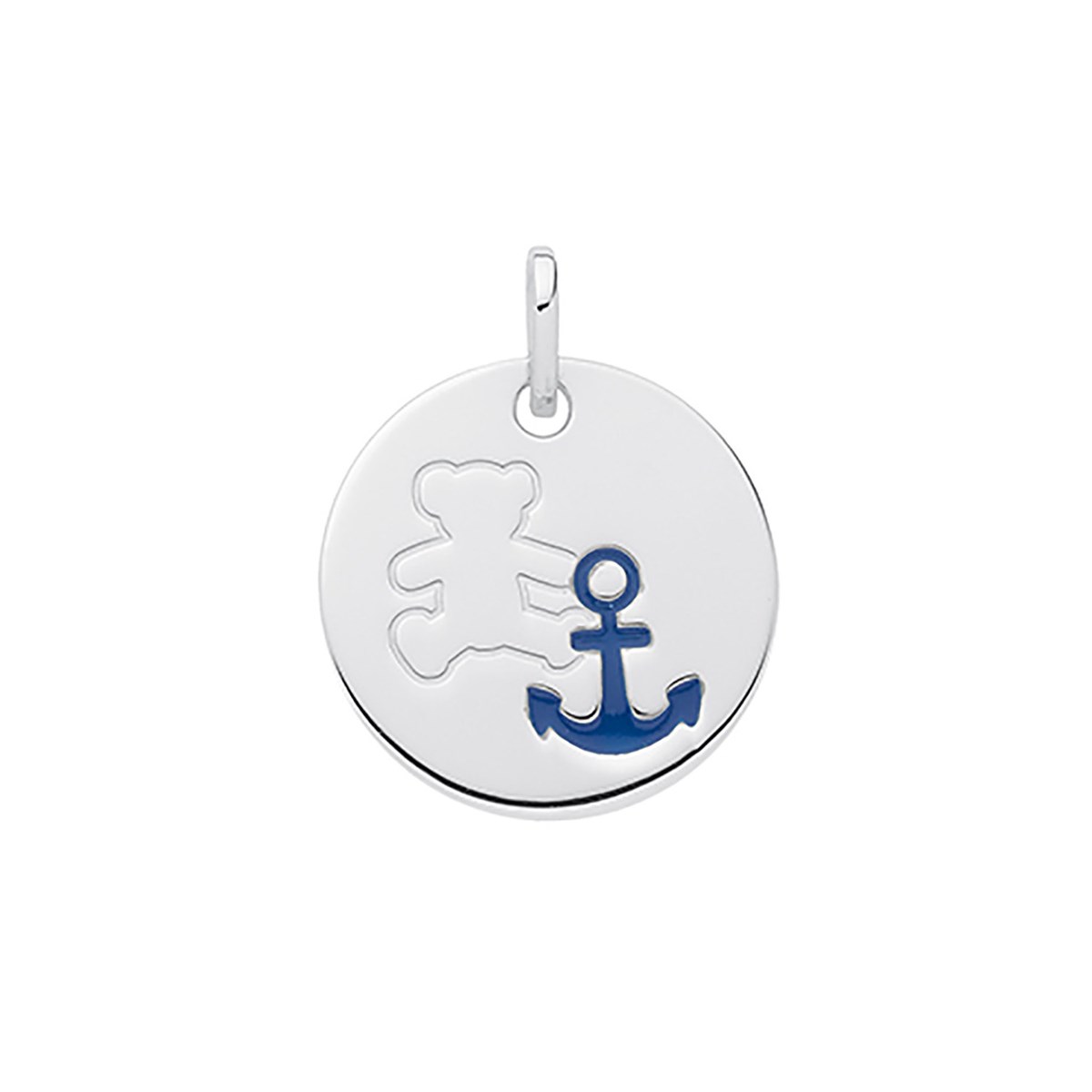 Pendentif Lulucastagnette médaille ours ancre marine
