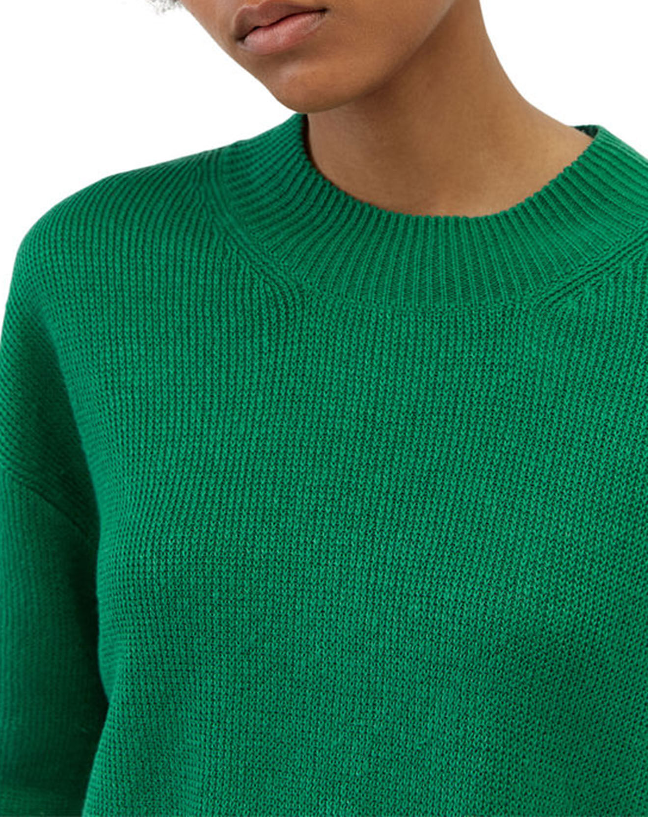 Marc O'Polo Pull 100% Lin manches courtes Col R vert foncé
