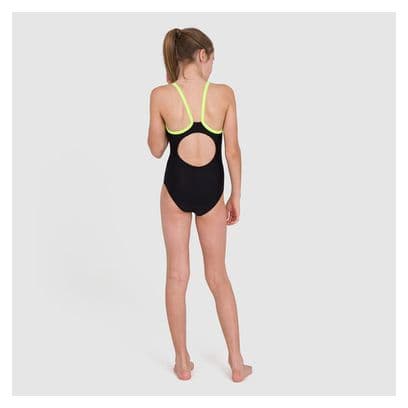 Maillot de Bain Fille Speedo Boom Placement Thinstrap Muscleback Noir Jaune
