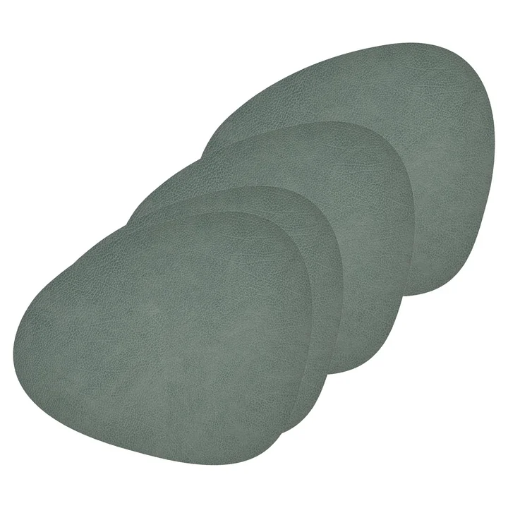Lind DNA - Tischset Curve L, Hippo pastellgrün (4er-Set)