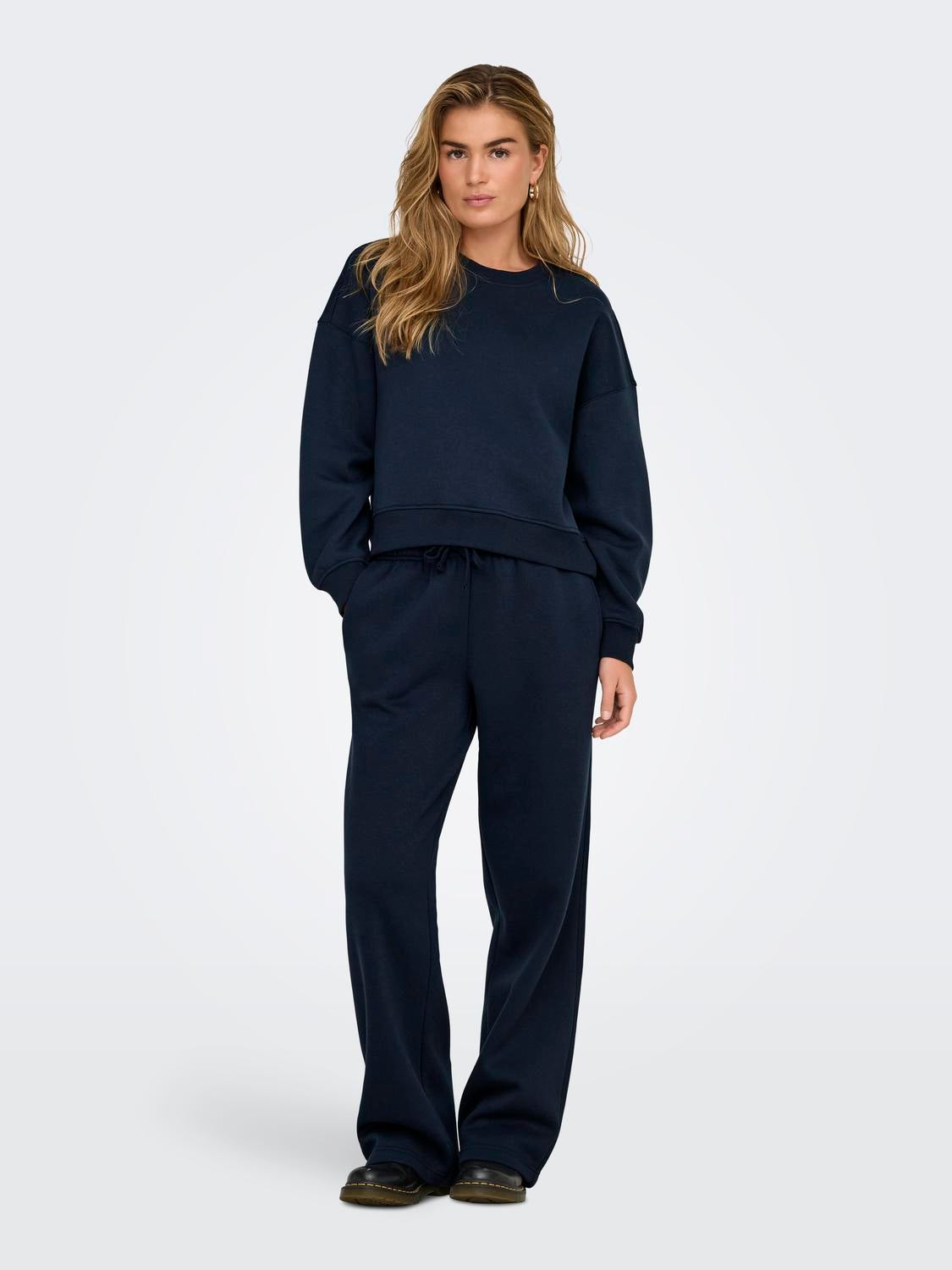 ONLBEST Mittlere Taille Weiter Beinschnitt Hose Navy Blazer