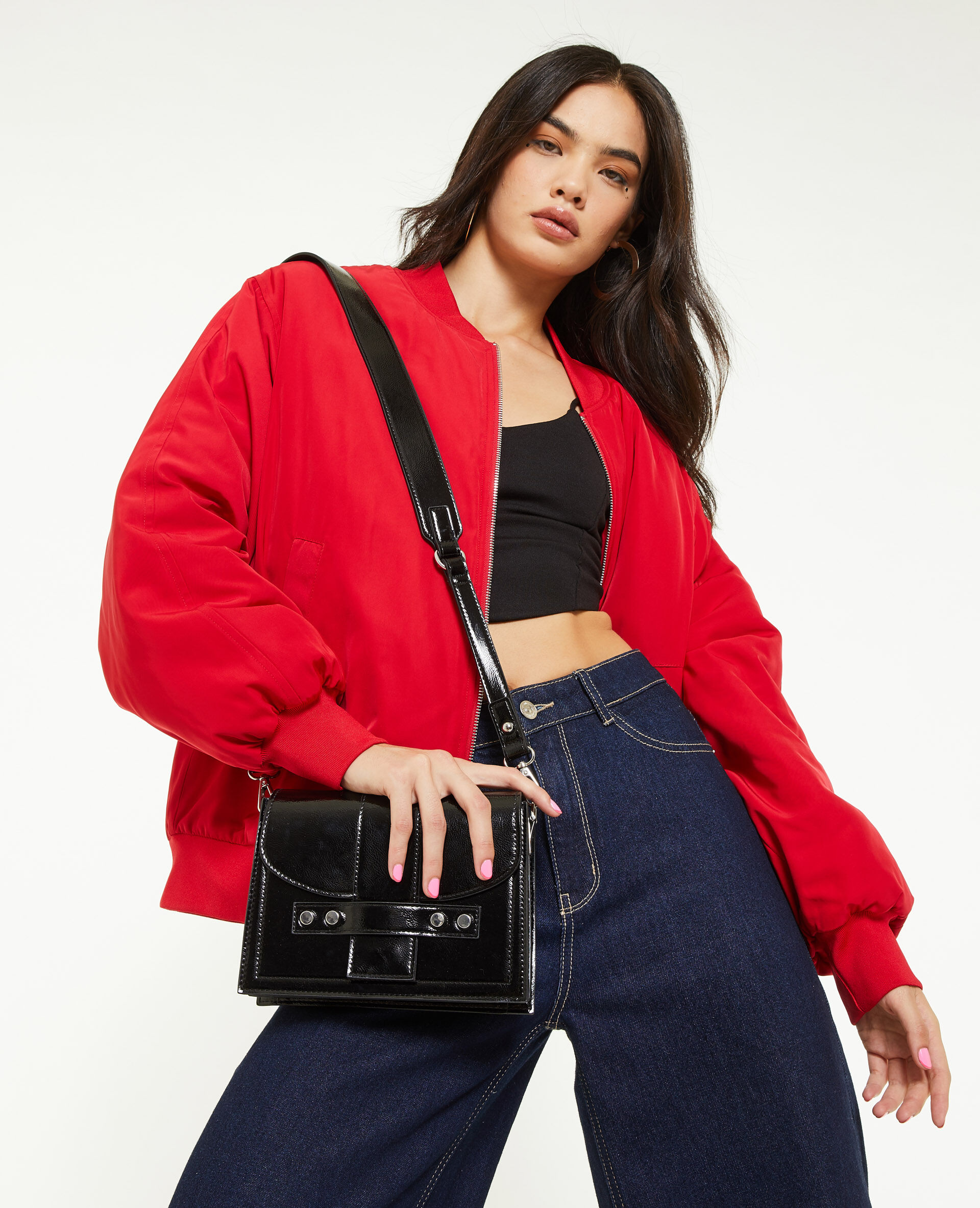 Sac boxy avec clous - Noir