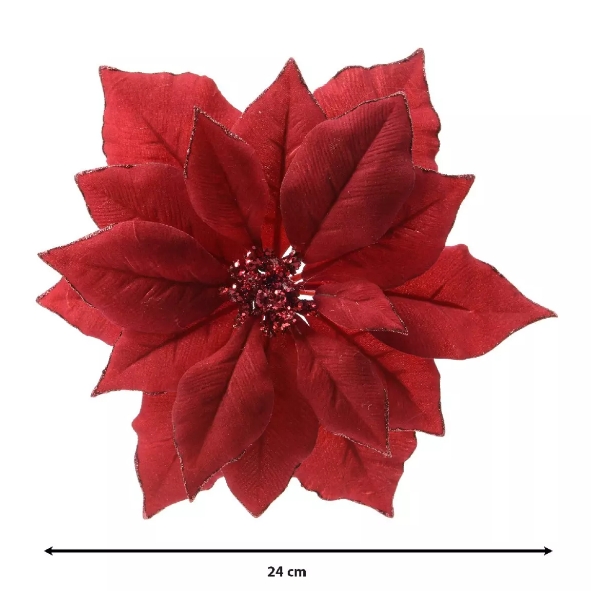 Fleur décorative sur pince (D24 cm) Bella Rouge