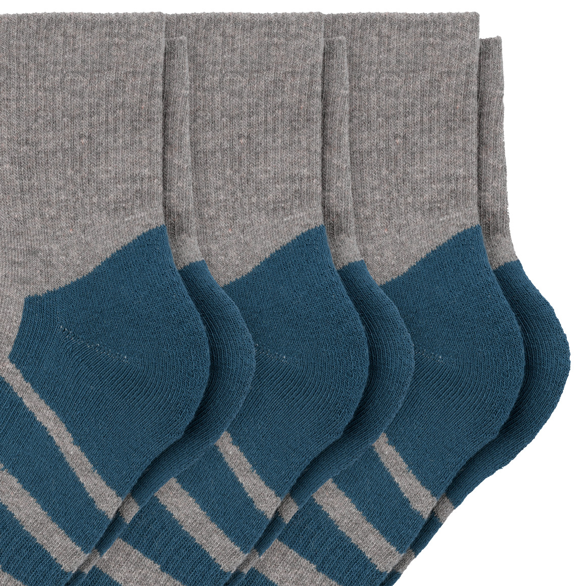 VanVaan 3 Paar Herren Trekking-Sneaker-Socken meliert grau