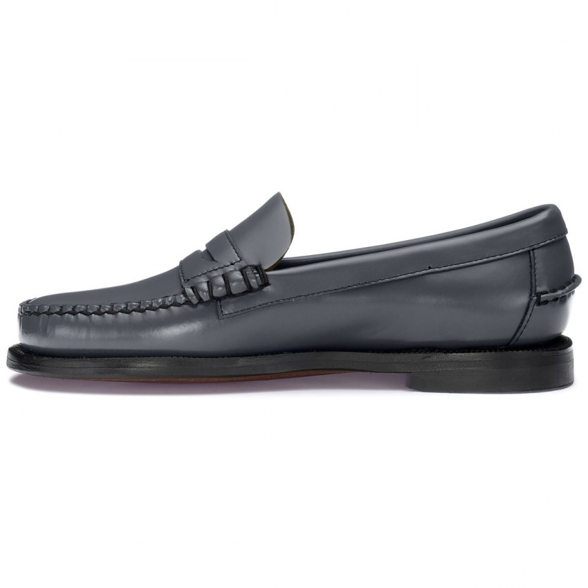CLASSIC DAN PIGMENT STEEL GREY WOMAN MOCASSIN-Mocassin pour femme en cuir brossé