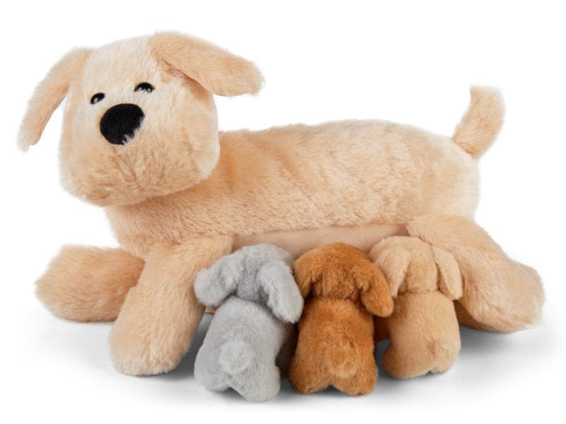 Mamanimals Kuscheltier Mama Hund & Babys 25 cm Hundemama mit 3 kleinen Babys