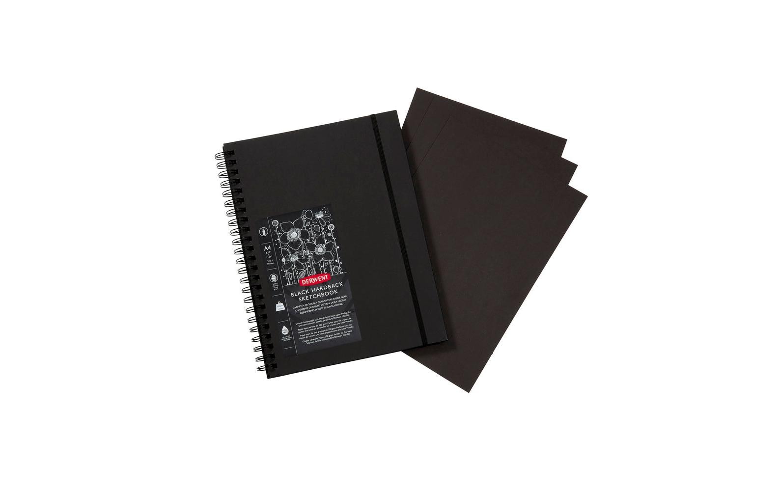 Skizzenbuch mit schwarzen Seiten, A4, Hochformat, 40 BlattSkizzenbuch mit schwarzen Seiten, A4 Hochformat, Sketch-Buch zum Zeichnen & Schreiben, 40 Blatt, Säurefreies Papier, Spiralgebunden, Professionelle Qualität, 2300379