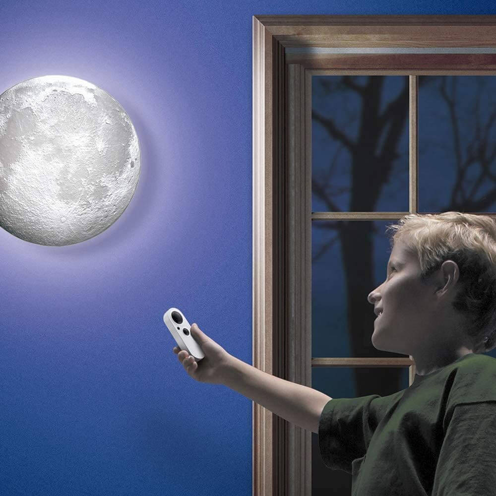 Moon In My Room Mondlampe 25 cm, Einschlaflicht mit 8 Mondphasen, Helligkeit einstellbar, Verschiedene Modi, Kinder Nach