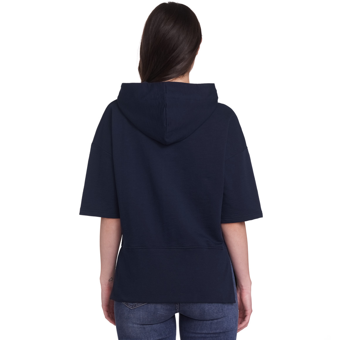 Gina Damen Sweatshirt mit kurzen Ärmeln dunkelblau