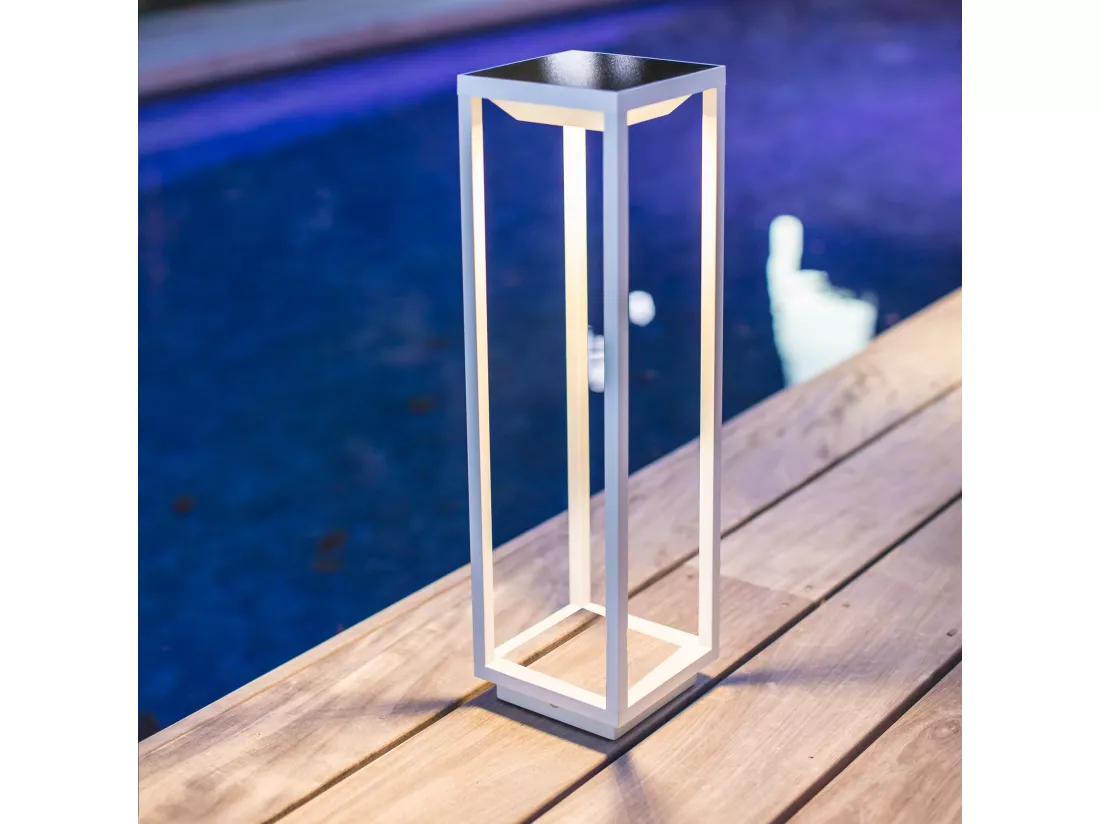 Lanterne solaire chic BIG HYDRA Blanc Aluminium H50cm