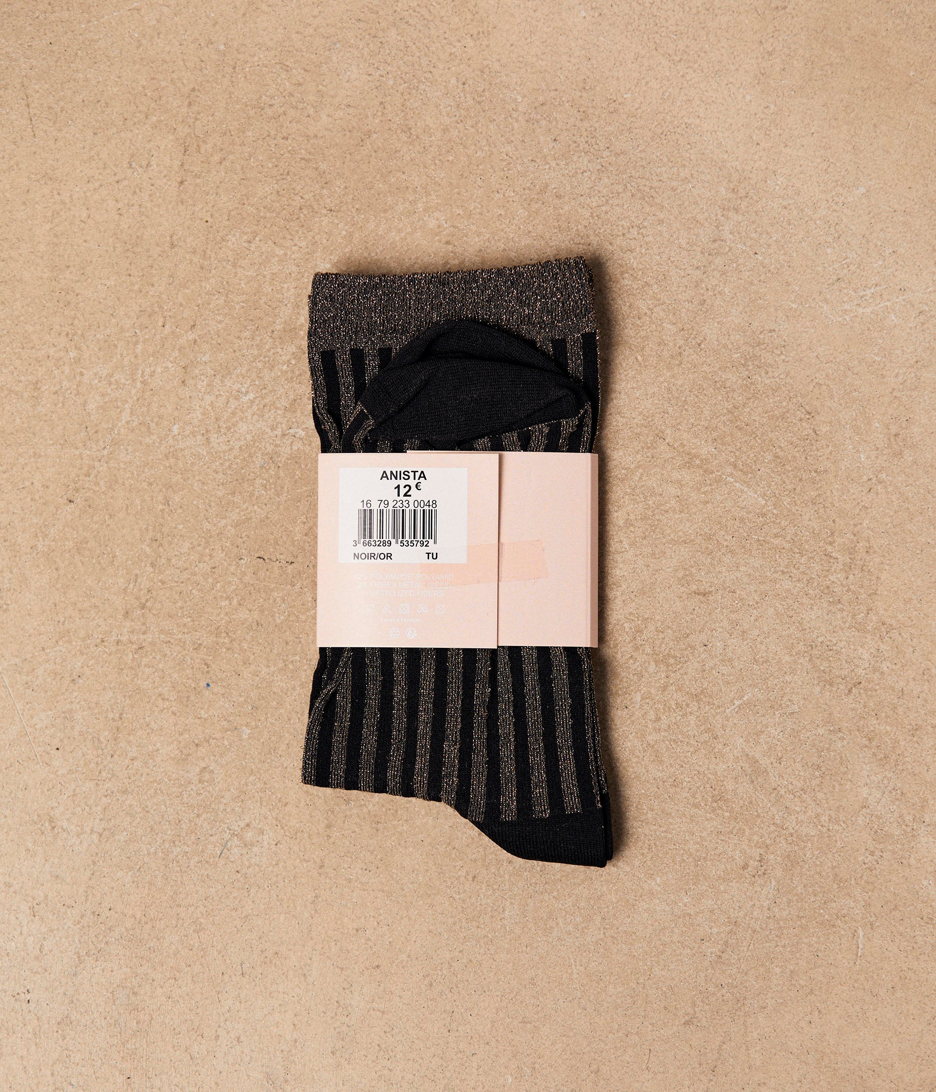 Chaussettes noir or Anista