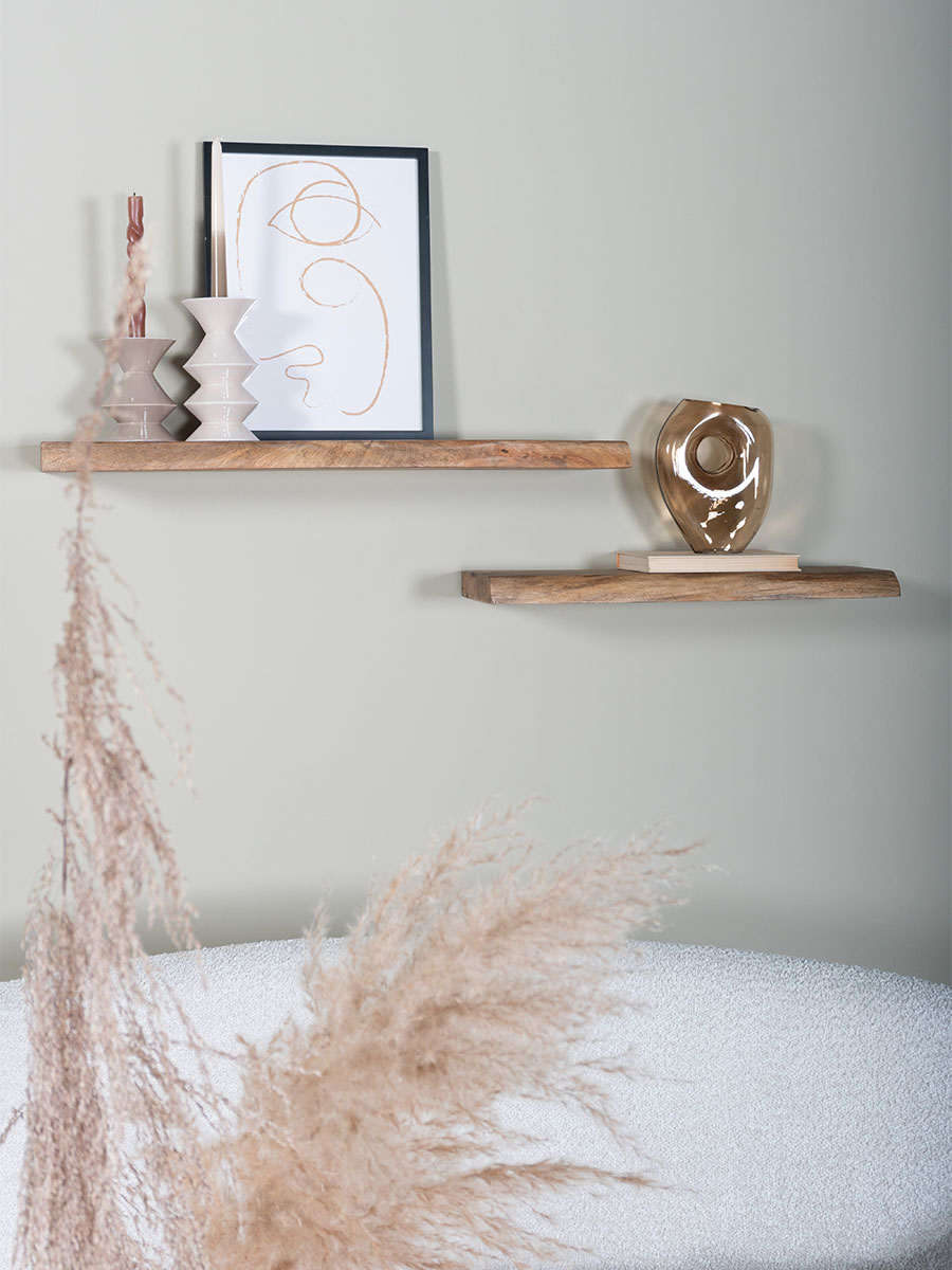 Wandplank Pure Mangohout – Set van 3 Klein