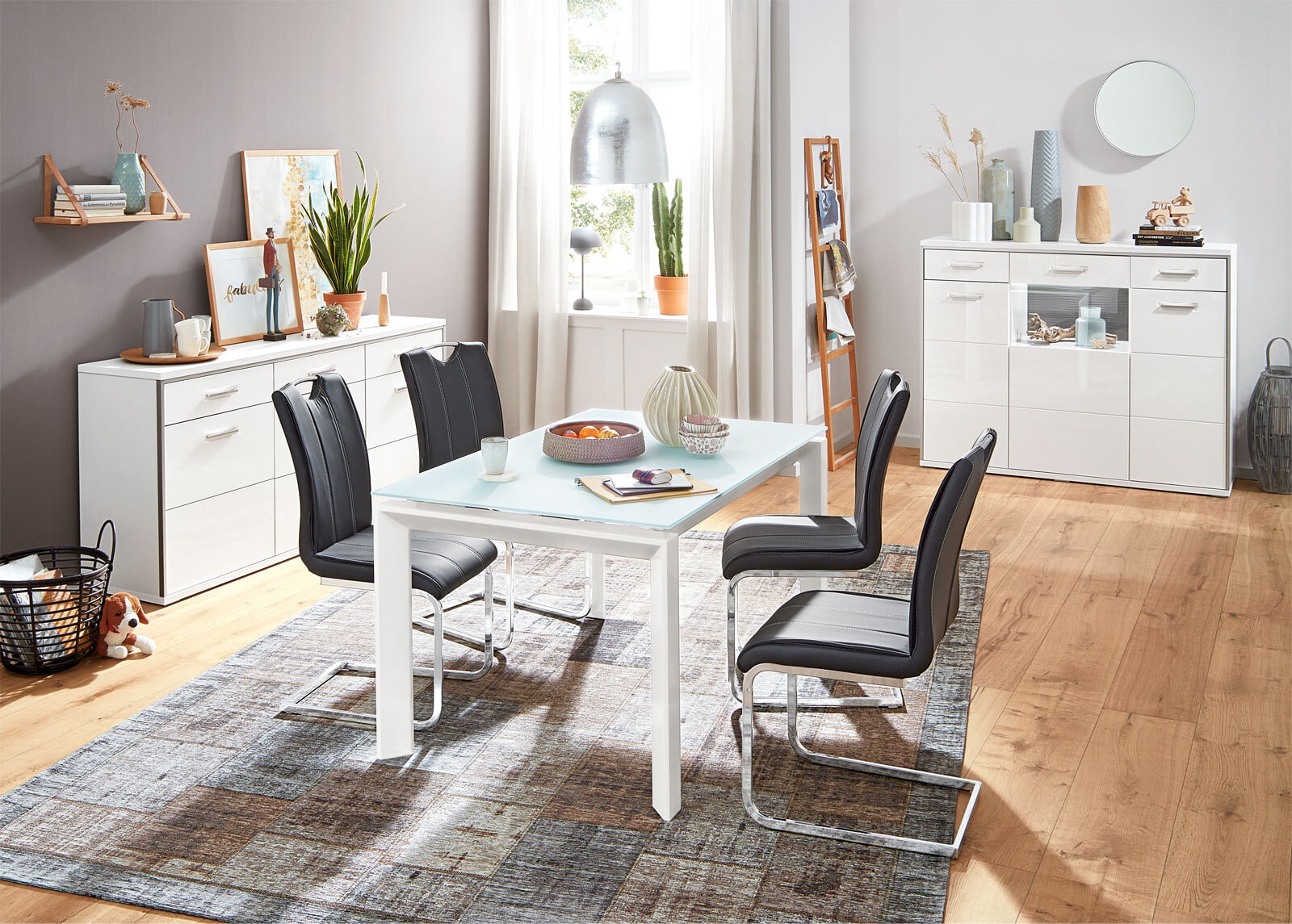 CASAVANTI Sideboard TRENTO 184 x 89 cm NB Hochglanz tiefzieh weiß