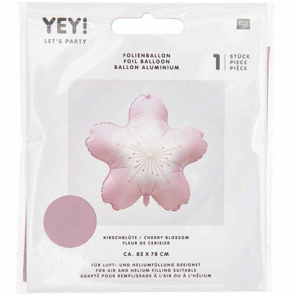 Ballon aluminium fleur de cerisier rose