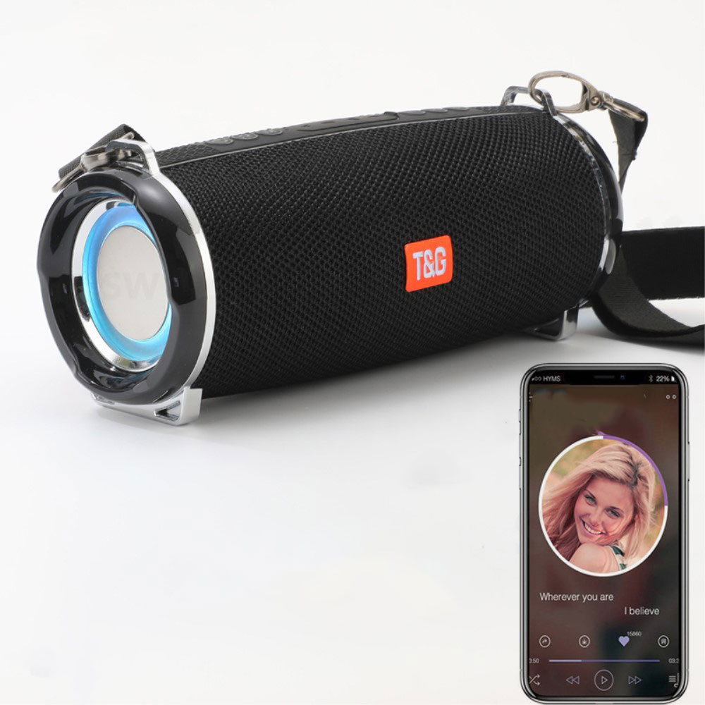 30W Bluetooth Lautsprecher Subwoofer FM Radio Spritzwasserfest (IPX5) Aux In / USB A / Micro SD Kartenslot   Umhängegurt - Grün