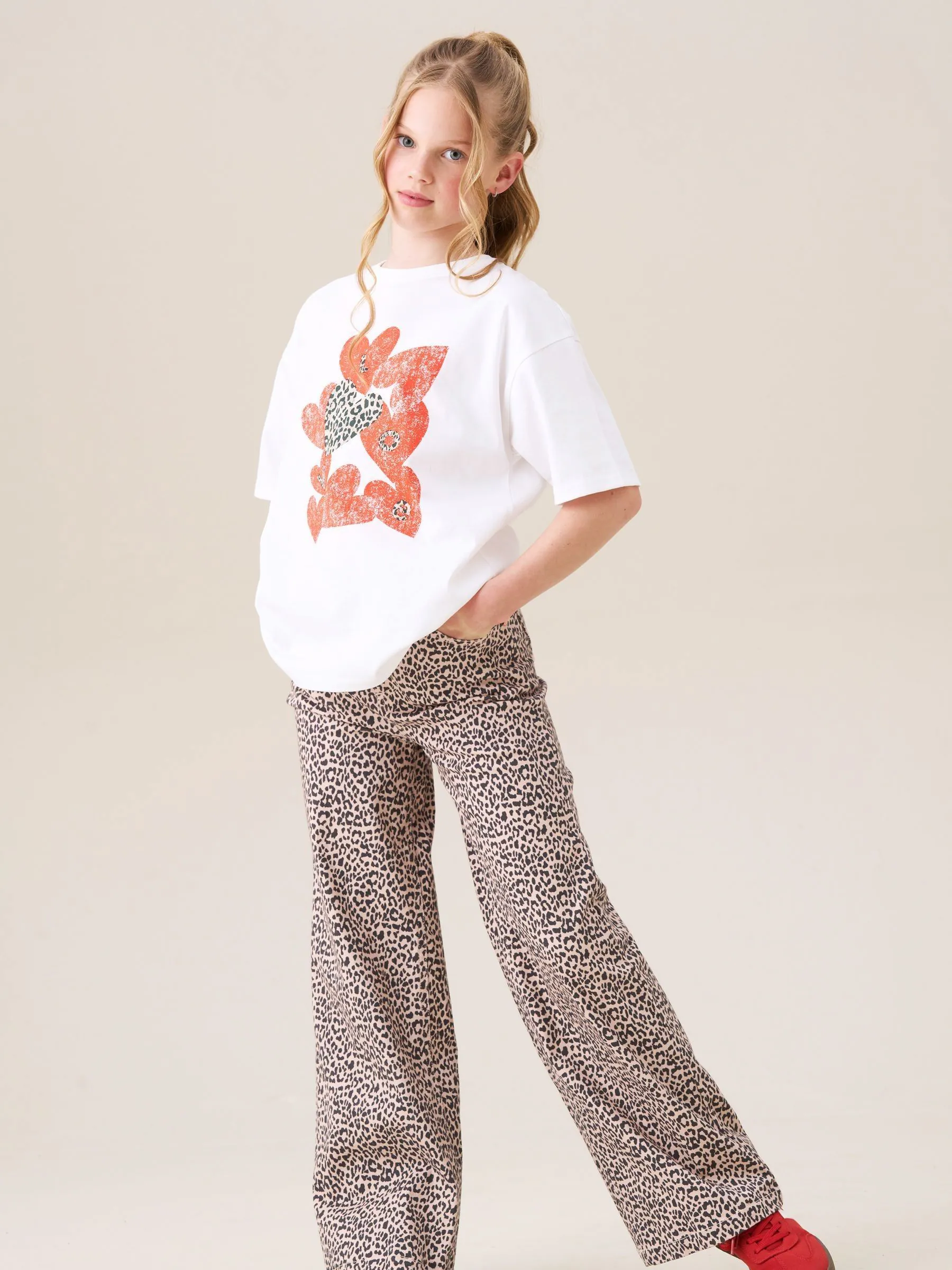 Angel & Rocket Danni Heart Pocket Leopard Print Jeans