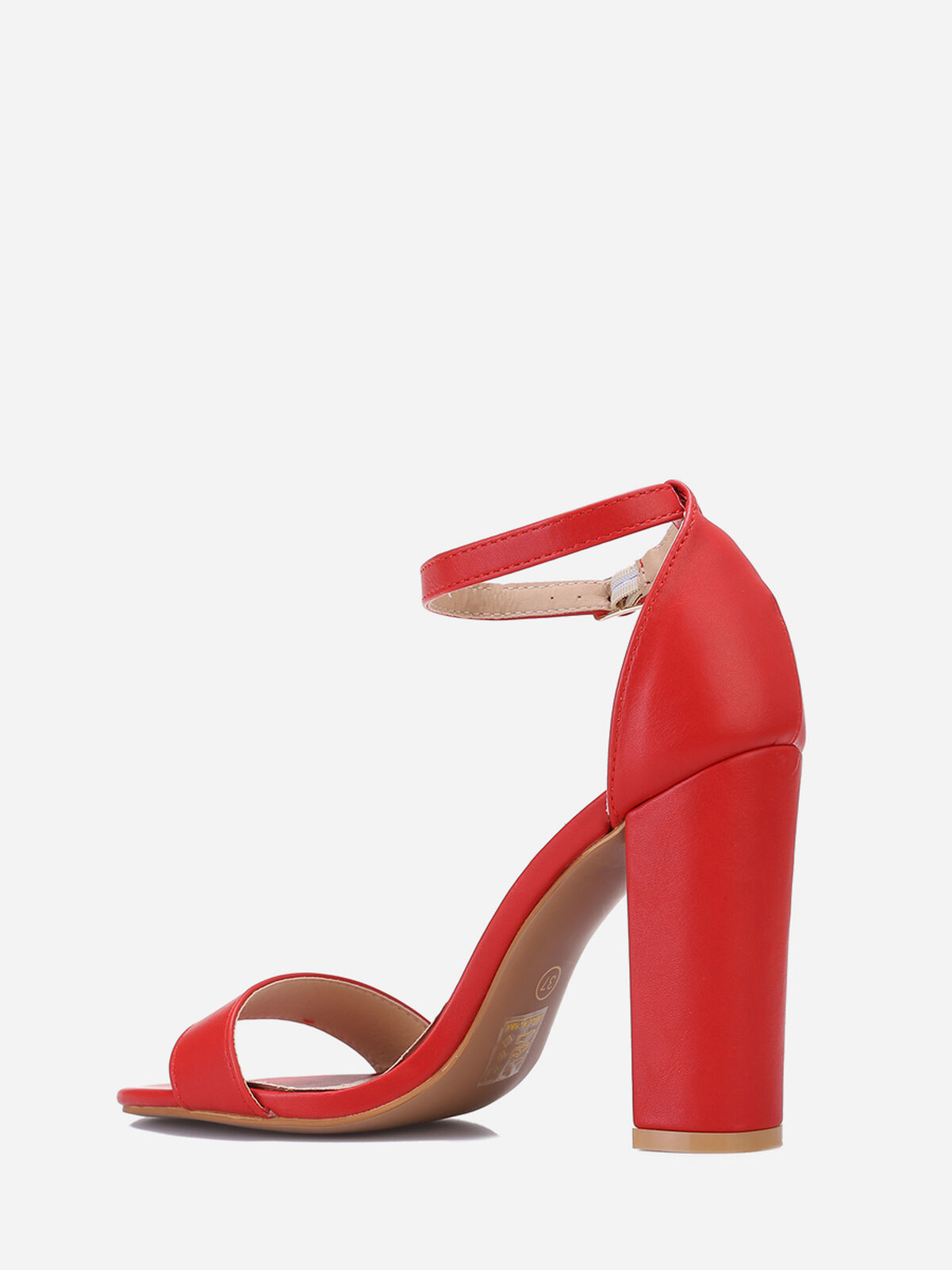 Sandales à talon et double brides- Rouge