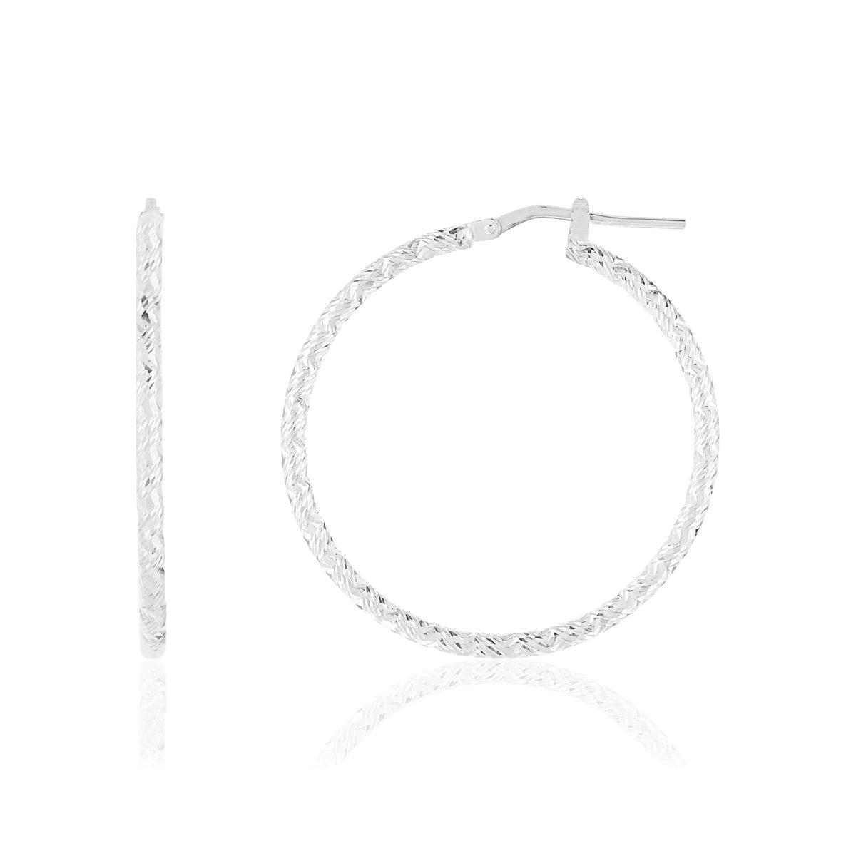 Créoles argent 925 ciselées 34 mm