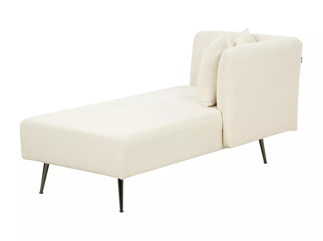 Chaise longue côté droite bouclé blanc RIOM