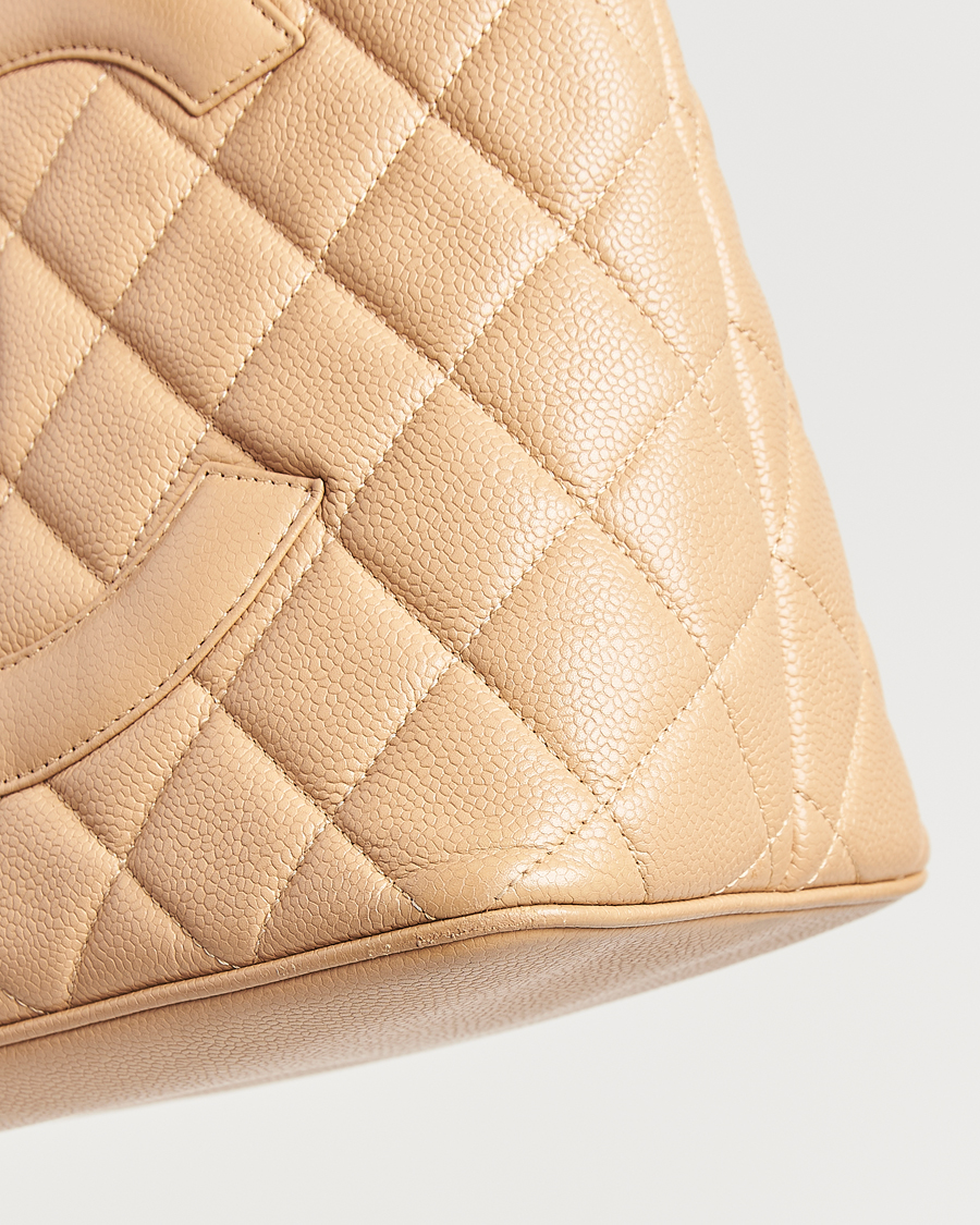 Chanel Pre-Owned Medallion Tote Bag Caviar Beige
