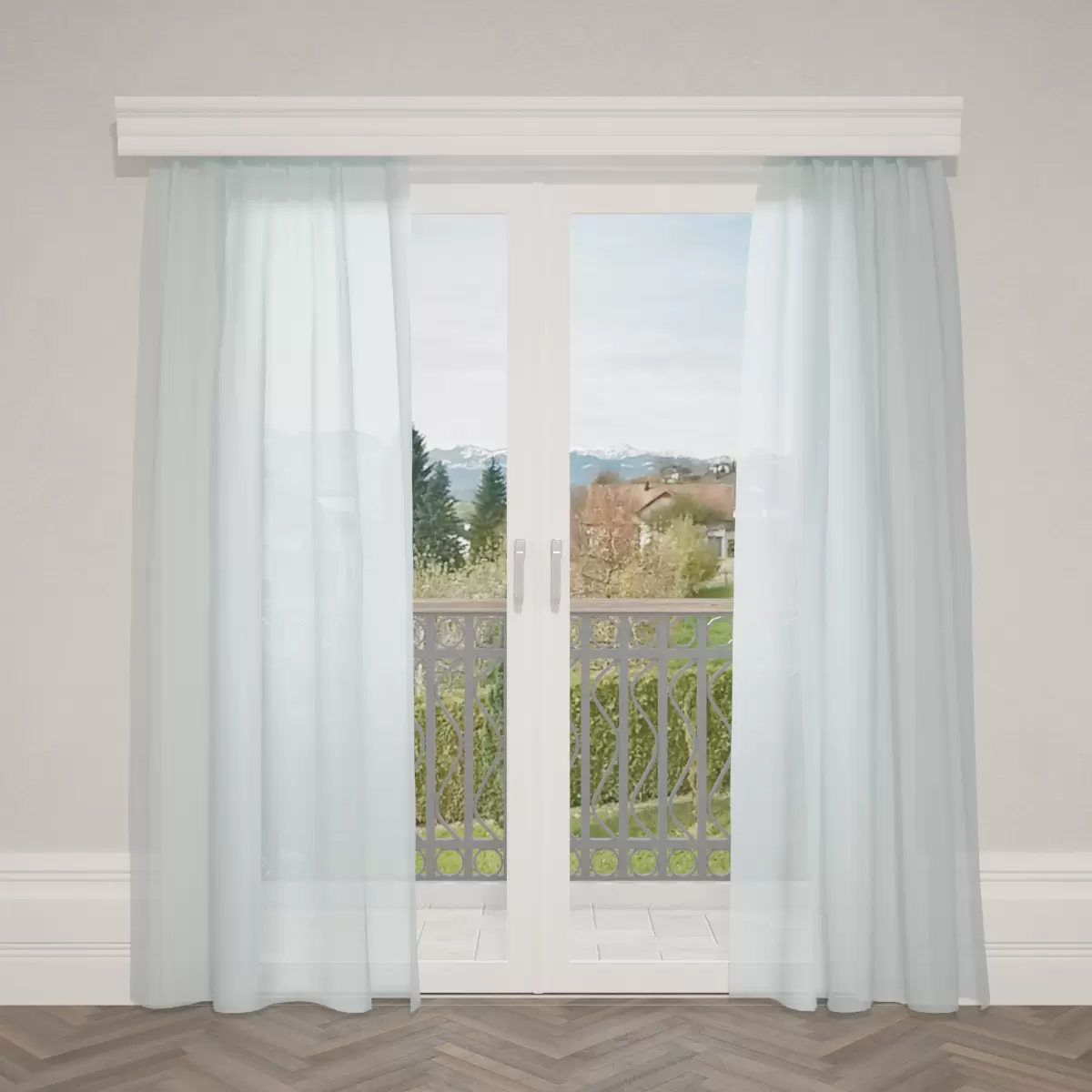 Tagvorhang Mousseline Blau