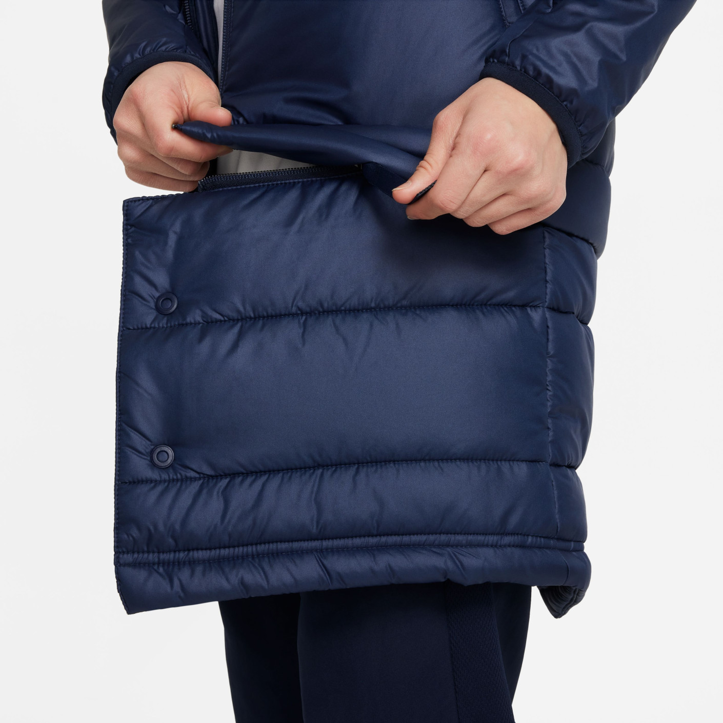 Nike Therma-Fit Academy Pro 2In1 Winterjas Kids Donkerblauw Wit