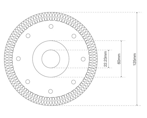 Diamantslijpschijf 125 mm voor tegels