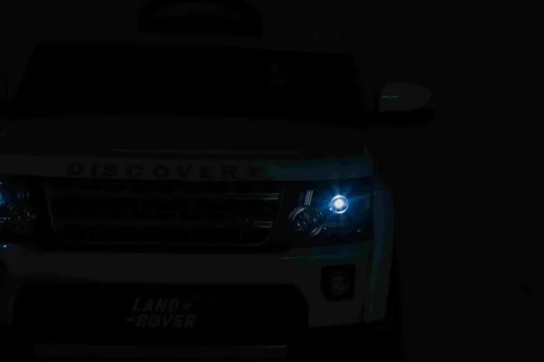 Land Rover Discovery elektrisk børnebil hvid   fjernbetjening   EVA-hjul   langsom start   MP3-radio