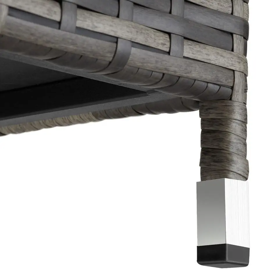 tectake Wicker opbergbox Kiruna met kunststof gaas, 120x55x61,5cm, 270l, Grijs