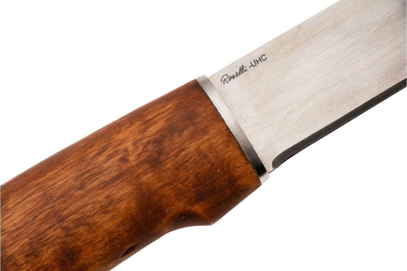 Roselli Big Fish Knife RW255 UHC, Stained Curly Birch, fileermes, 21 cm