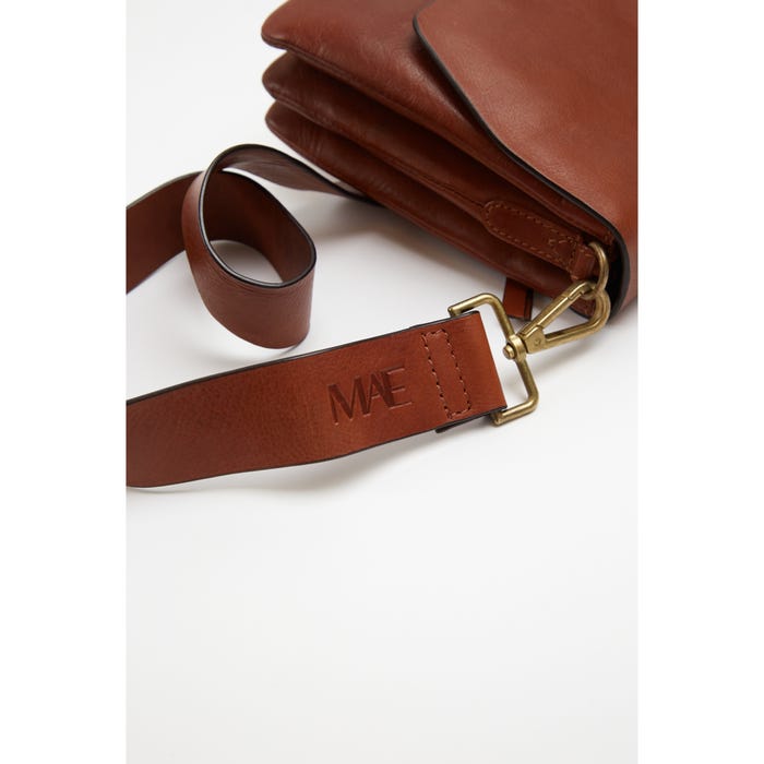 MAE-Lederen schoudertas hoekige flap - MAE