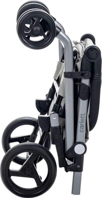 Carlett Classic Duo Boodschappentrolley - Tasinhoud 53L - Koelvak 10L - 4 wielen - Lichtgewicht - Opvouwbaar - Grijs