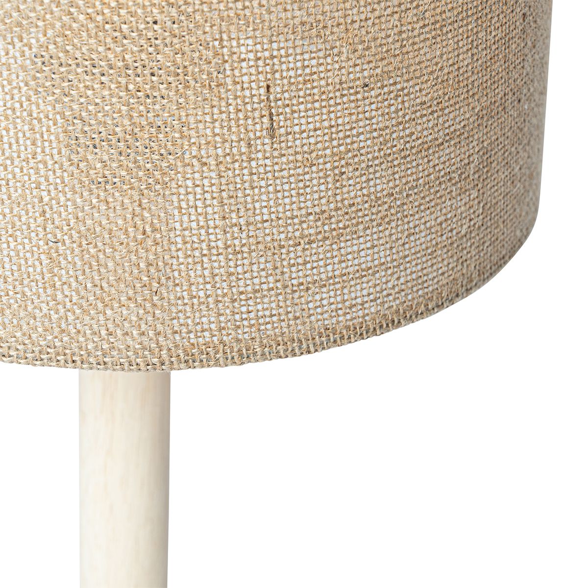 Landelijke tafellamp hout met linnen kap naturel 25 cm - Mels