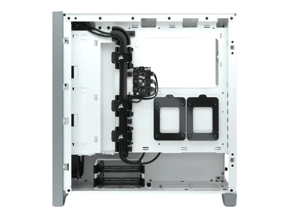 Corsair iCUE 4000X RGB – Miditower - ATX - ingen strømforsyning - Hvid - USB/Lyd