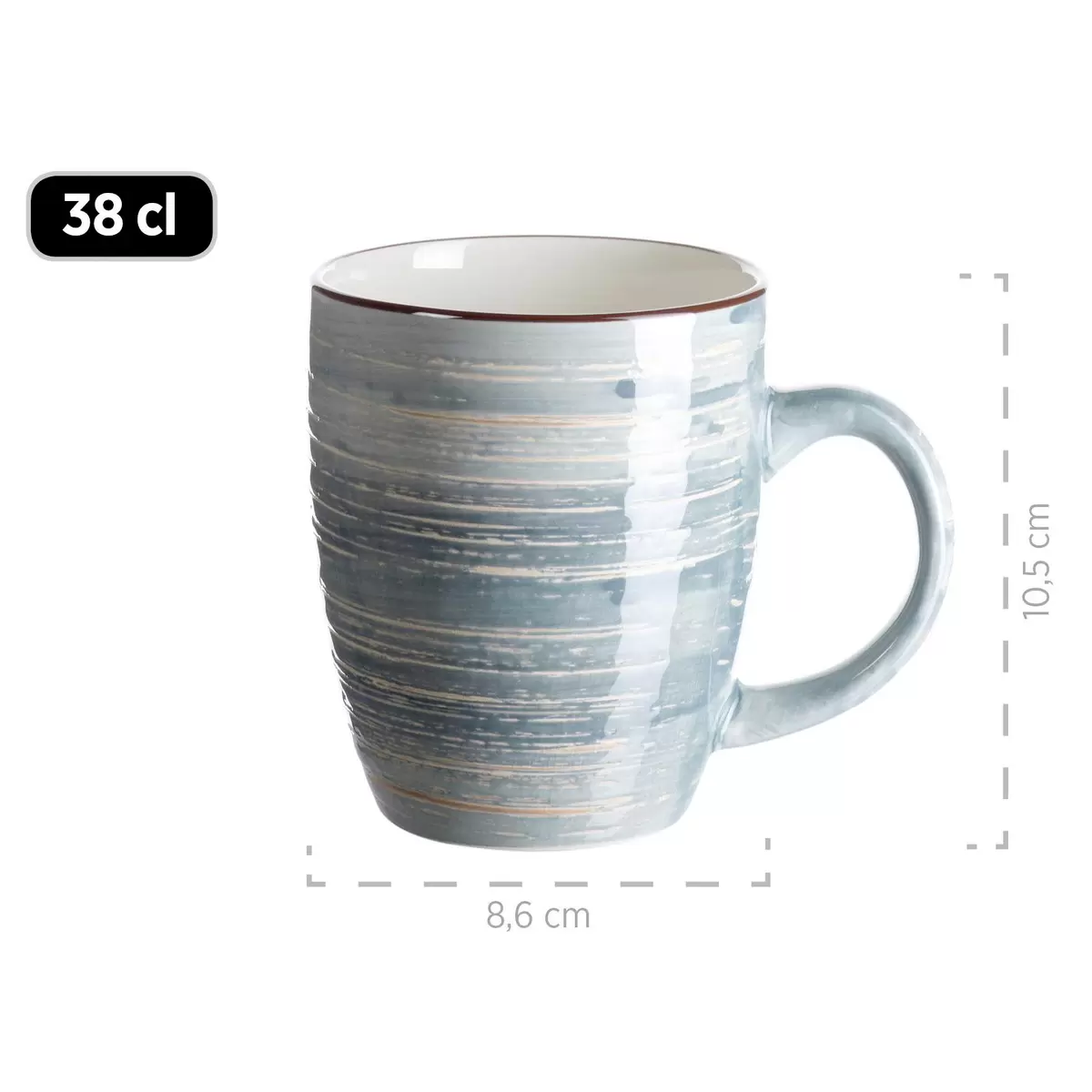 Kaffeebecher/Schalenset 8-tlg. DUOLE braun,blau