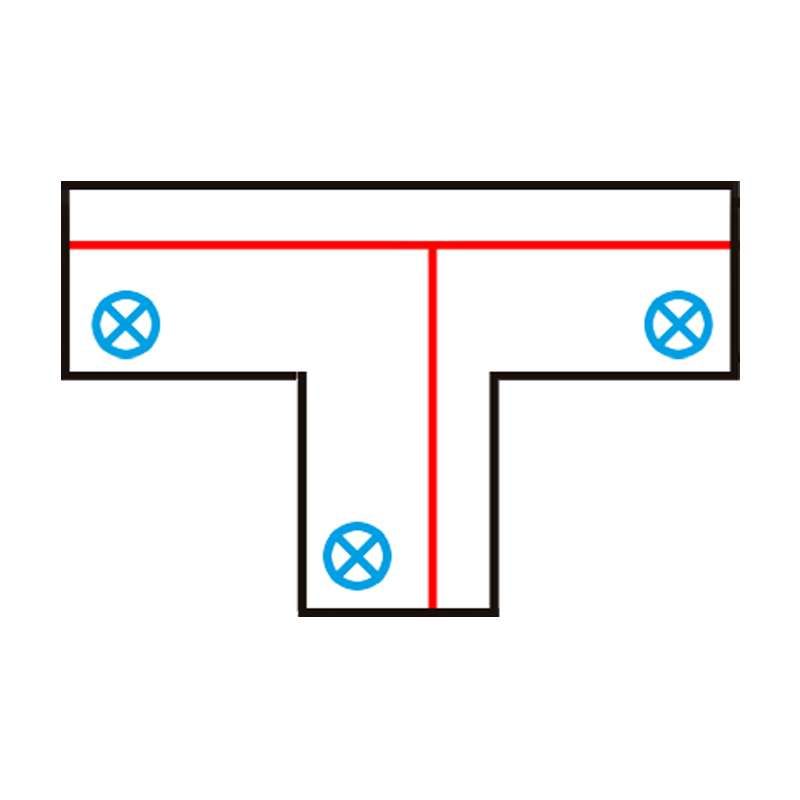 T-Koppelstuk voor 3-fase rail zwart rechts boven - 3-Phase