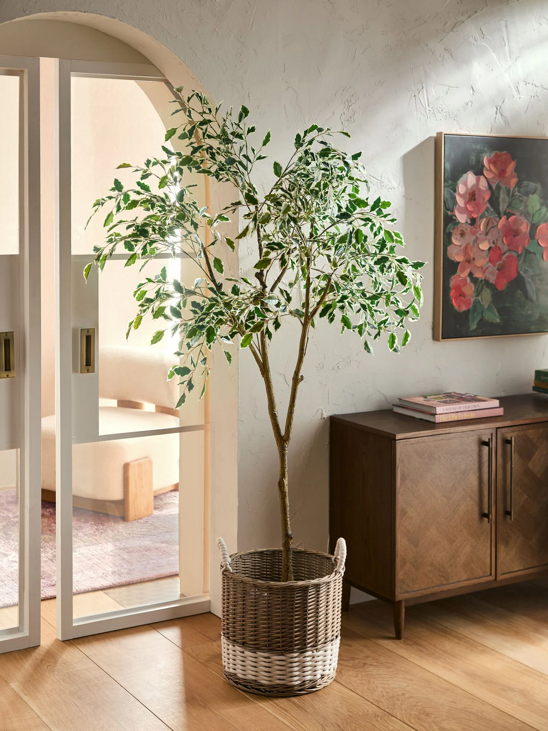 Artificial Benjamina Tree With Variagated Leaves