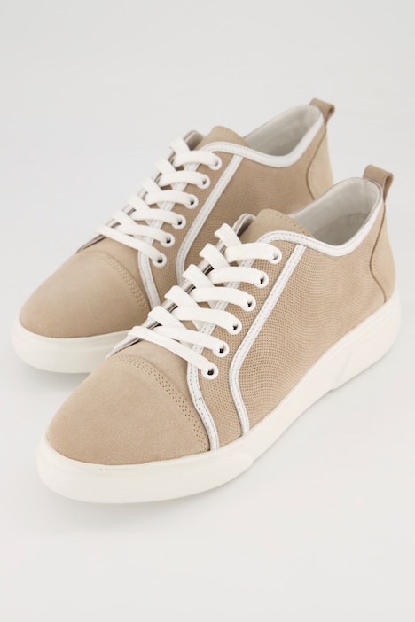 Veloursleder-Sneaker, Zierstreifen, Weite H