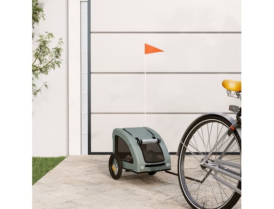 VIDAXL - Remorque de vélo pour chien gris tissu oxford et fer