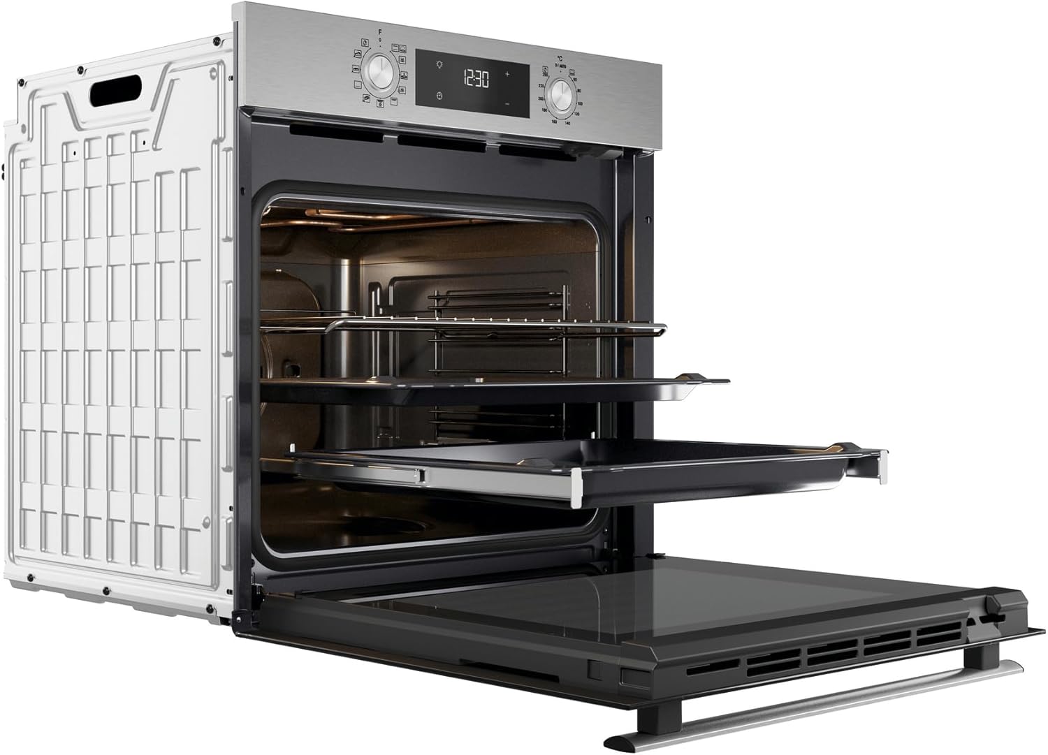 Bauknecht BBA285HU1I Einbau-Backofen 71 Liter, Multifunktionsofen mit 12 Funktionen, PowerHeißluft, versenkbare Knebel, Schwarz
