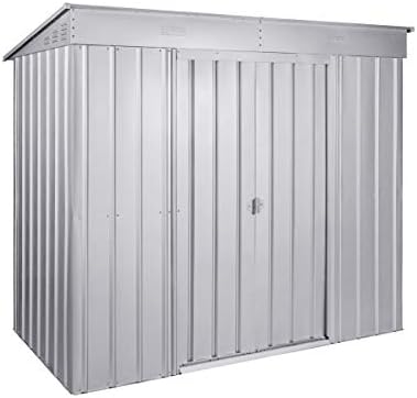 Globel Gerätehaus Pultdach Skillion 84, Silber metallic