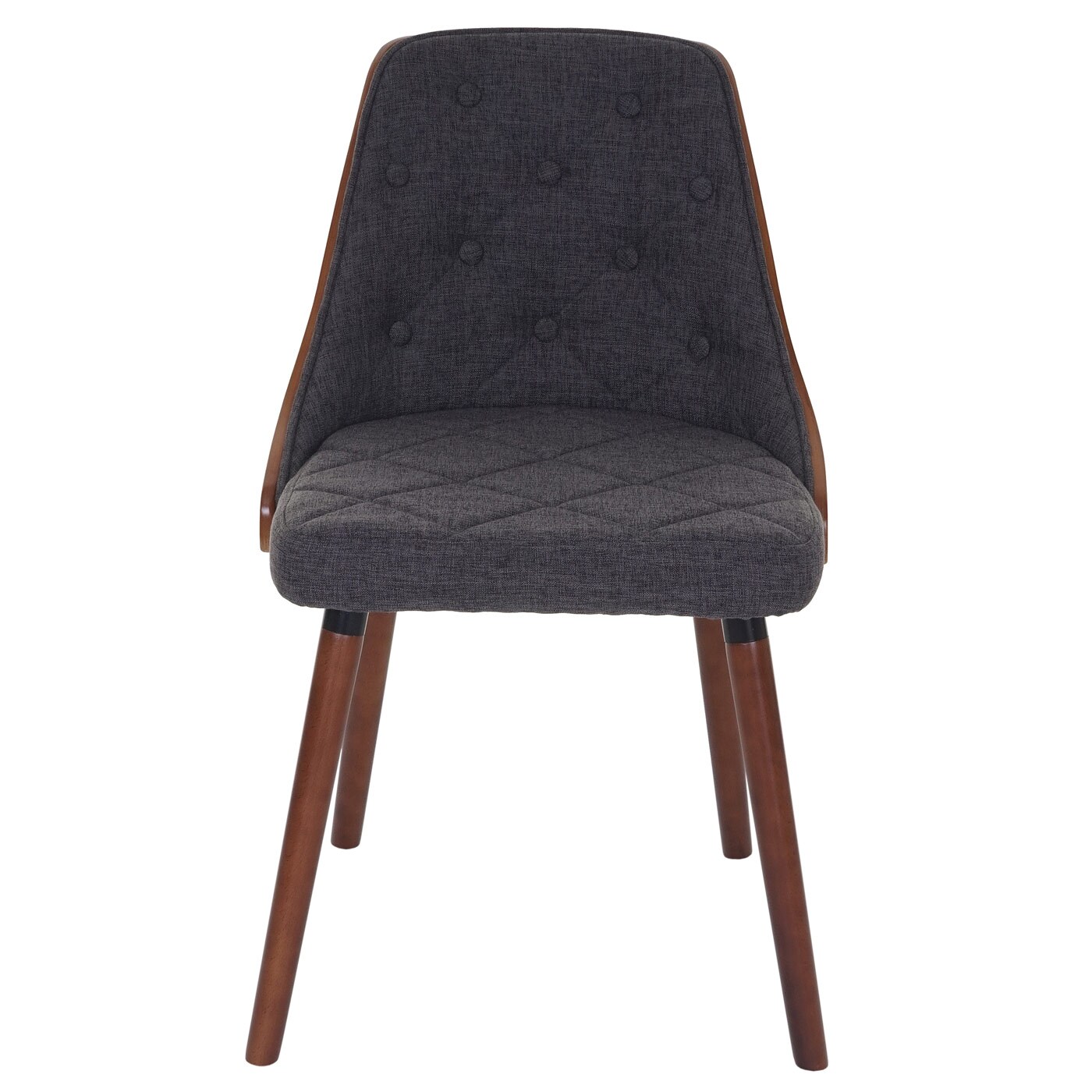 2er-Set Esszimmerstuhl MCW-A75, Besucherstuhl Küchenstuhl, Walnuss-Optik Bugholz ~ Textil grau