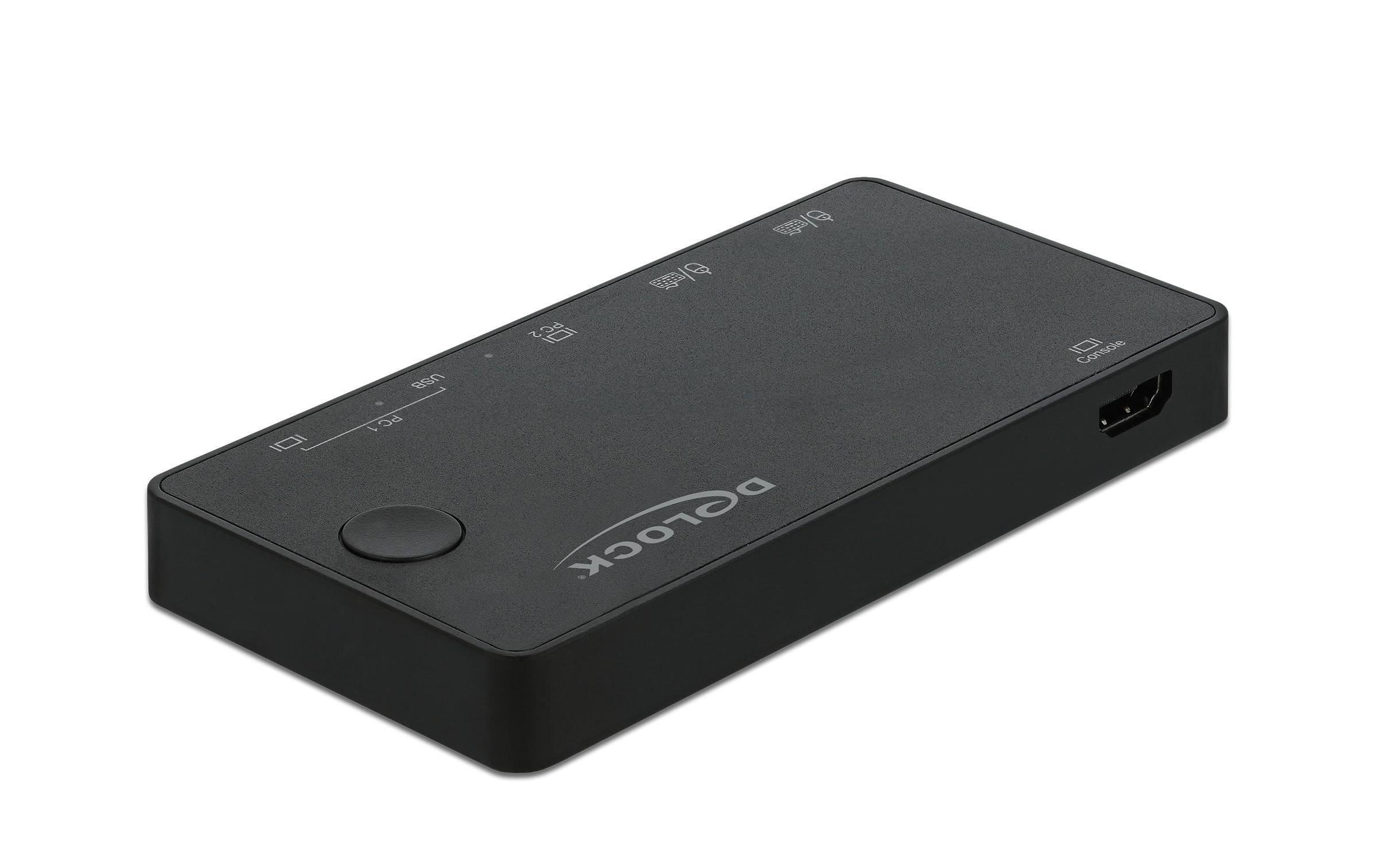 KVM Switch 2 Port HDMI/USB-C 4K/60HzDelock HDMI / USB-C KVM Switch 4K 60 Hz mit USB 2.0